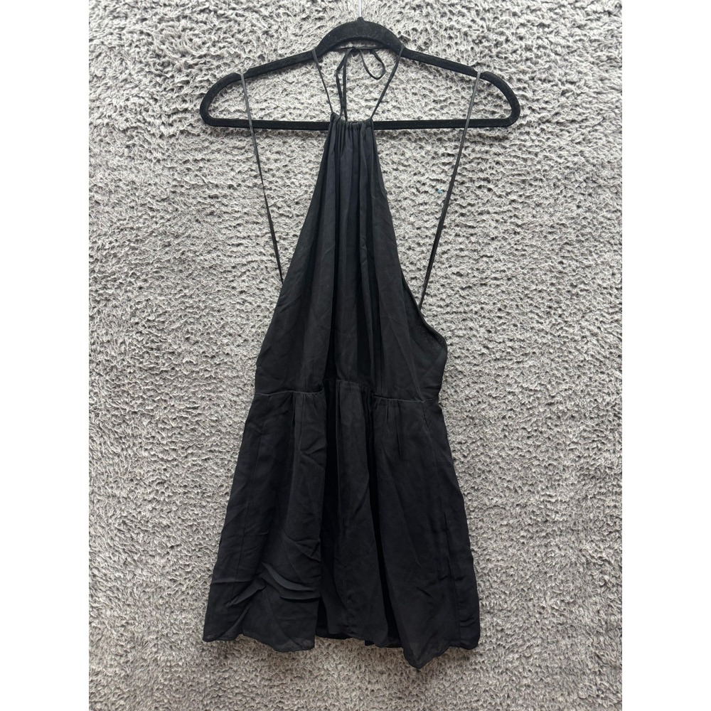 Reformation Backless Halterneck Sleeveless Mini‎ Dress Black Womens Size 4
